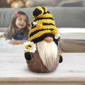 Bumble Bee Gnome Sunflower Nordic Gonk Swedish Tomte Nisse Plush Doll Ornament. 