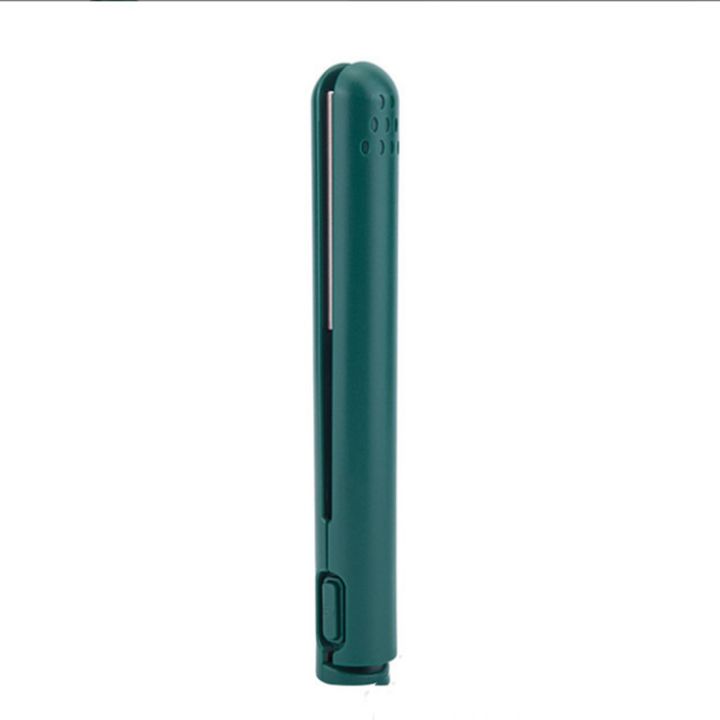 USB Cable Mini Portable Hair Straightener for Straight and Curling Dual-Use Curling Irons for Students Green