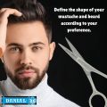 Professional Men's Barber Tool for Small Mustache, Beard Scissor, Stainless Steel Beard Trimming Scissor For Hair Care Grooming Tool, Professional Scissors Hair Cutting Scissor - Small Travel Facial Hair Scissor for Eyebrows, Nose, Moustache, Beard. 