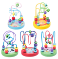 Mini Small Wooden Beads Wooden Wire Game Toy Early Education Puzzle Children's Wooden Toys. 