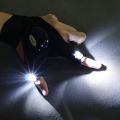 [HOT] Night Light Waterproof Fishing Gloves With LED Flashlight Rescue Tools Outdoor Gear Cycling Practical Durable Fingerless Gloves. 