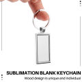 Sublimation Blank Keychain Rectangle Metal Heat Transfer Keychain. 