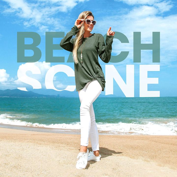 Fast%20Forward%20Women%E2%80%99s%20Tunic%20Blouse%20Twist%20Knot,%20Long%20Sleeves%20T%20Shirt,%20Loose%20Fitting%20Pullover%20Tops%20-%20Image%2010