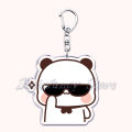 Bubu Dudu Cartoon White and Grey Couple Bears Keychains Ring for Accessories Bag Pendant Key Chain Jewelry Fans Lovers Gifts. 
