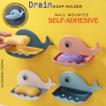 Whale Shape Soap Box Bathroom Drain Soap Holder Rack Self-Adhesive Wall Mounted Soap Tray Plate Bathroom Supplies Bathroom Gadge. 