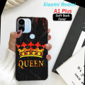 Xiaomi Redmi A1 Plus  Back Cover Girls - Queen Style Mobile Back Cover Pouch - Black Airbag Case Anti Shockproof Phone Case. 