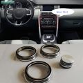 【Steellove mall】Air Conditioning Knob Audio Circle Trim Aluminum Accessories for Land Discovery Sport Range Rover vogue Hybrid Evoque. 