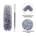 Microfiber Duster Extendable with 2m Extra Long Handle, Hand Duster, Bendable Head and Chenille Head, Washable Feather Dusters for Cleaning Cobwebs Ceilings Fans Cars. 