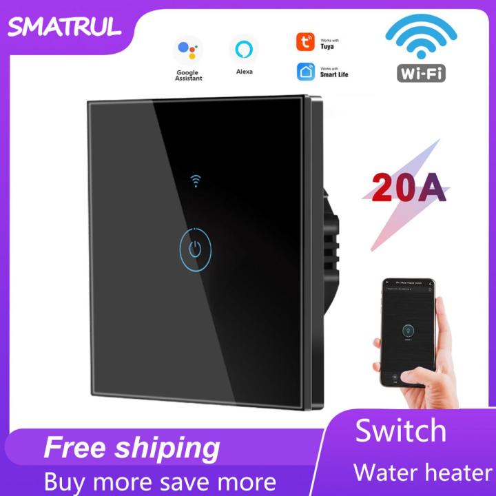 SMATRUL WIFI  smart switch - for AC  Air Conditioner Water heater - 20A 1 Gang 1 Way DP Switch Heater Switch 110V 220V