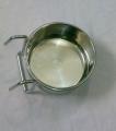 Stainless Steel Pet Birds Feeding Bowl with Cage Holder. 
