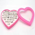 36 Pairs/Lot Mix Star Heart Flower Small Earrings Set for Women Geometric golden selvar Color Rhinestone Stud Earring Fashion Jewelry. 