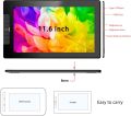VEIKK VK1200 V2 Drawing Tablet with Screen 11.6 Inch Full-Laminated Graphic Monitor, 2 Battery-Free Pens with Tilt Function, for Chrome/Mac/Win/Linux/Android (Must be Connected to a Computer to Work). 