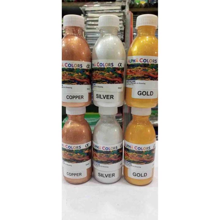 Golden silver and copper ink/ calligraphy inks 3pcs/ 30ml bottles