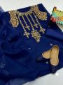 Girl's Dream Fashion Party Collection 2024 3pcs Handmade Dress For Women Organza tilla Aari Beets Embroidry Handmade Shirt Organza Kundan Dupatta Khatan Trouser. 