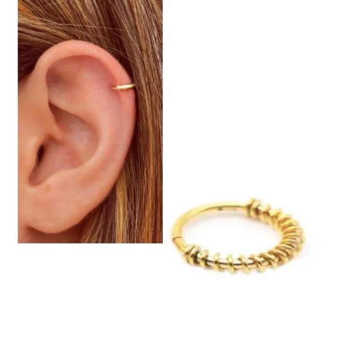 1Piece 8mm Spiral Cartilage Helix Stud Tragus Ear Piercing Earring For Girls