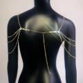 Handmade Bridal Rhinestone Shoulder Necklace Chain for Women Wedding Crystal Body Shoulder Jewelry Statement Necklace Gift. 