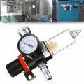 1/4 Air Compressor Filter Water Separator Trap Tools Kit With Regulator AFR-2000. 