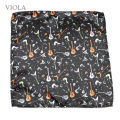 【wenfangdianpu】Notes Guitar Funny Cartoon 23cm Polyester Pocket Square Business Tuxedo Men Suit Handkerchief Gift Accessory. 