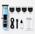 Hair Trimmer for Men Rechargeable Beard Trimmer Professional Cordless Hair Clipper and Shaver with Transparent T Blade and LED Display USB Charging Barber Grooming Kit for Mustache and Hair Cutting Machine. 