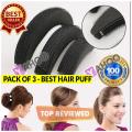 3Pcs/set Hair Pads Volume Increase Puff Bun Maker Donut Magic Foam Sponge Bump Up Insert Base Accessories 100% brand new and high quality Perfect for giving your plain hair a look. 