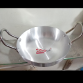 9.2 inch (23.36 cm)  Silver Karahi (Almonium) ( Metal polish) cooking Kitchen ware (Pot) (Pateli). 