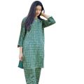Chunri Steam Printed 2 Pcs Stitched Ladies Suit with Same Trouser / CHECK STRIPS  PRINT.. 
