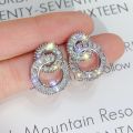 Huitan Dazzling Crystal Zircon Shape 8 Women Stud Earring Fashion Jewelry Wedding Party Office Lady Versatile Earrings. 