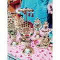 Golden -  Metal Alam Hand / Panja stand / for Room / office Table / Majalis E aza Table. 