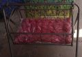 Big Bearing New Born Baby Color Cauted Dolly Cradle with Free Soft Mattress - Sliver. 