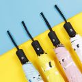 【Happier】Hot selling Fashion Women Accessories Umbrellas  Creative Automatic Umbrella Small Clarity Penguin 3 Folding Umbrella Parasol Men Women Black Glue Kids Umbrella. 