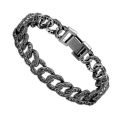 Hunts Best - Stainless Steel Crystal Stones Cuban Link Chain Bracelet for Boys - Punk Chain Bracelet for Men - Birthday Gift Bracelet for Eid and Boyfriend - Boys Bracelet Cuban Chain Link Bracelet - Stainless Bracelet for Gents.. 