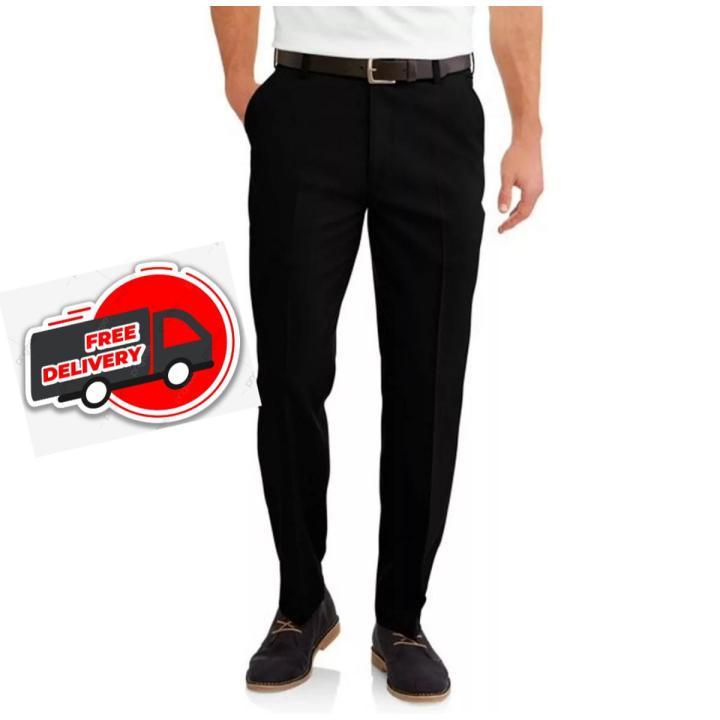 Dress Pant Trouser Formal for Men jet Black office yous soft Daraz.pk