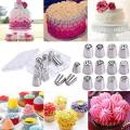 Cakeware 12 Piece Cake Decorating Set Frosting Icing Piping Bag Tips With Steel Nozzles. 
