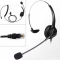 Tookie 4-Pin RJ11 Corded Telephone Headset Call Center Operator Monaural Headphone. 