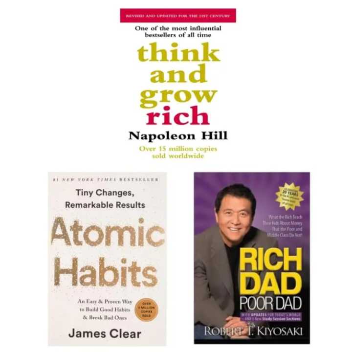 Think And Grow Rich, Rich Dad Poor Dad, Atomic Habits. 3 Book Set ...