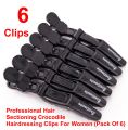 12pcs Salon Croc Hair Styling Clips-Sectioning Plastic Alligator Hair Clip For Thick Hair-Non-Slip DIY Accessories Hairgrip for Women and Girls (Black). 