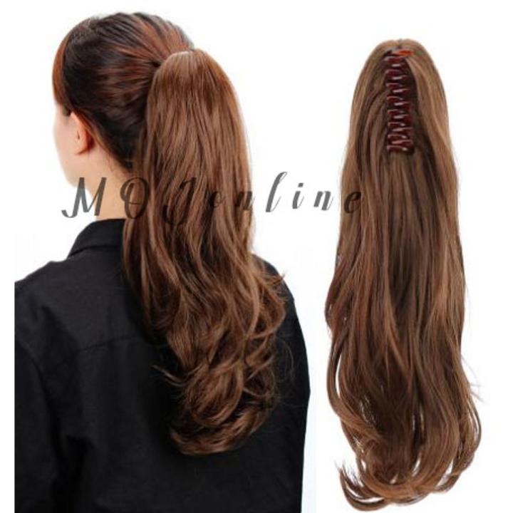 Long Straight Claw Clip On Ponytail Hair Extensions 24Inch Heat Resistant Pony Tail Hair piece For Women Daily Party