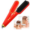 Professional Electric Hair Straightener Brush Heated Comb Straight & Curly Styling Tool. 