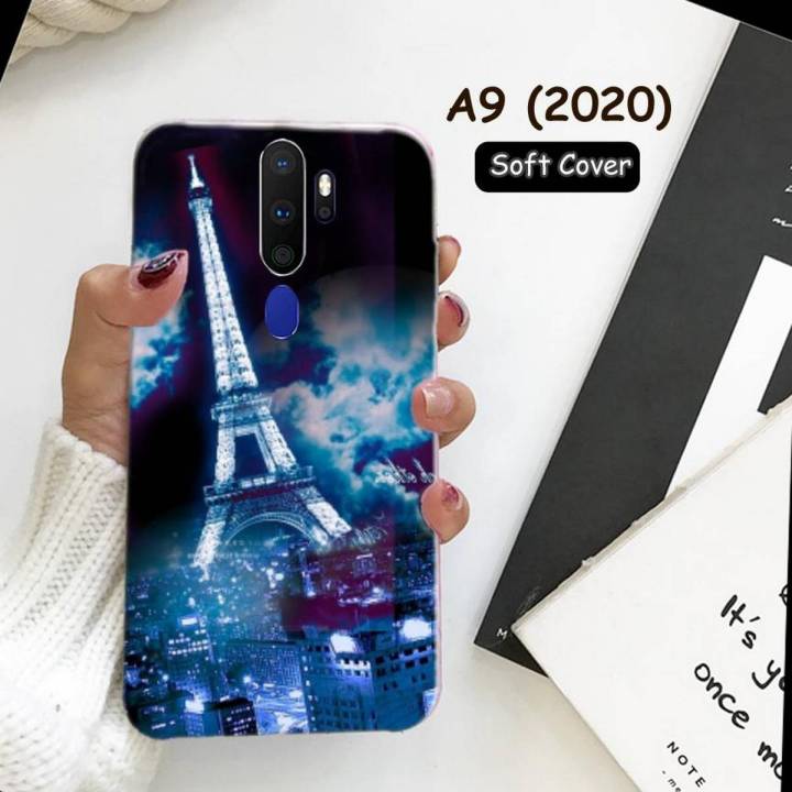 Oppo A9 2020 Pouch Cover - Eiffal Tower Soft Back Cover Case for Oppo A9 2020