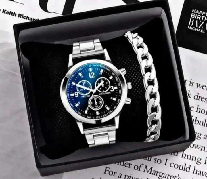 BUISNESS%20WATCH%20CLASSIC%20LUXURY%20ROUND%20DILE%20STEEL%20STRAPS%20WITH%20SILVER%20HAND/WRIST%20BRACELT%20CHAIN%20FOR%20BOYS%20MENS%20-%20Image%202