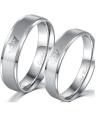 Pack Of 2 - Silver Couple Her King And His Queen Rings. 