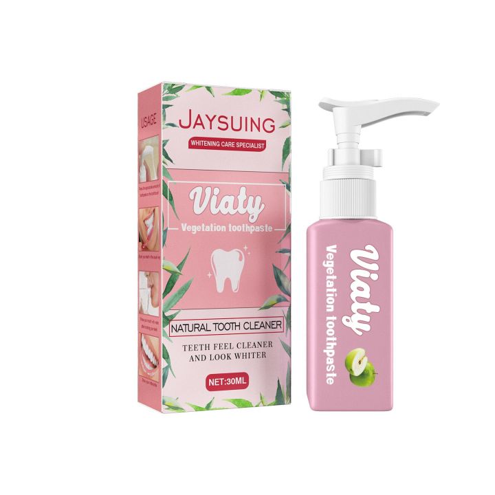 Jaysuing Fruit Toothpaste Fight Bleeding Gums Fresh Breath Stain Removal Whitening Pressing Toothpaste Teeth Oral Health Care