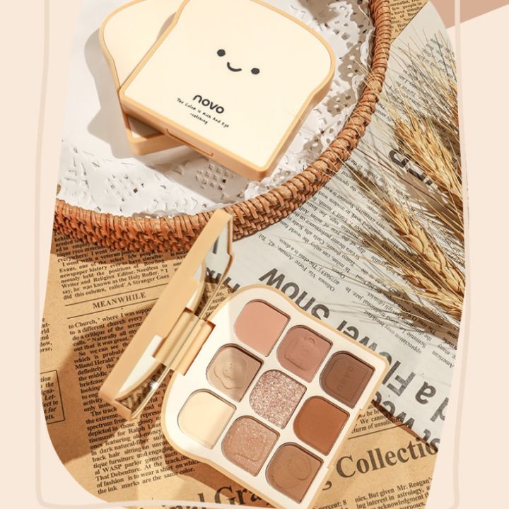 BeliefMelief  Profesional  NOVO Toast 9 Colors Matte Eyeshadow Palette Pearlescent Eye Plate Cute Makeup Palette Female Cosmetic Lasting Nature Beauty