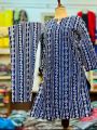 Chunri Block Printed 2-Piece Ready-to-Wear Dress for Women – Sizes S-XL. 