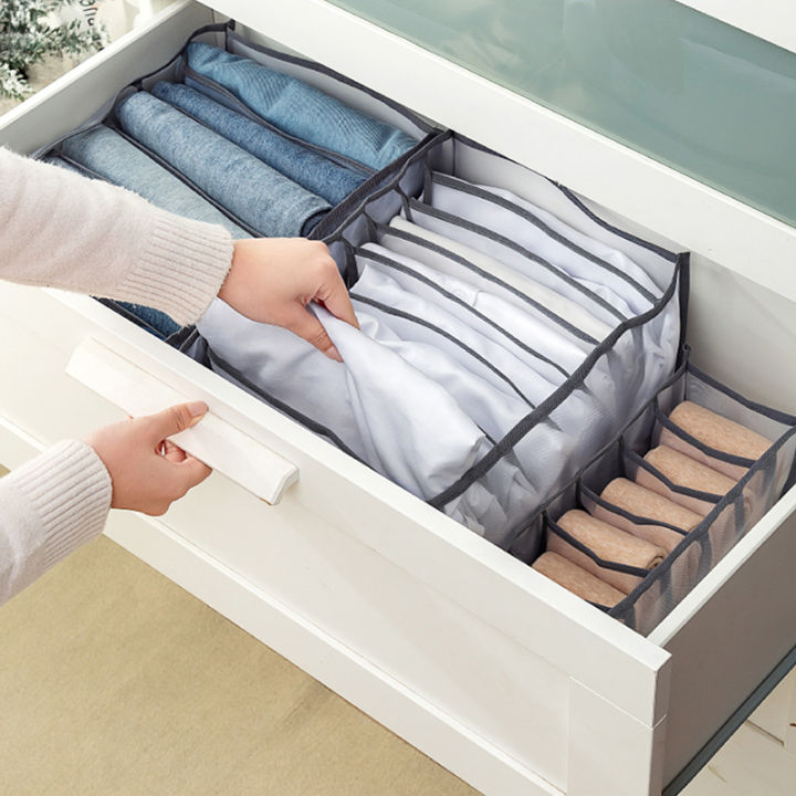 Pent%20organiser-2PCS%207%20Grids%20Washable%20Wardrobe%20Clothes%20Organizer,%20Jeans%20Compartment%20Storage%20Box,%20Clothes%20Drawer%20Mesh%20Separation%20Box,%20Portable%20Foldable%20Closet%20(Medium,%20white&black))%20-%20Image%208