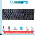 Neon Light Gaming Keyboard - Mechanical Keyboard Blue Switch Wired Mini Single Light Keyboard 87 Keys With Out Numpad - Neon Light Mechanical Keyboard With 2 Colour in 1 Black & White/Grey - Detachable USB Wired For Professional Gaming. 