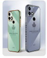 For Infinix Hot 10i Back Cover Luxury 6D Plating Maple Leaf Side Pattern Soft Silicone Square Mobile Phone Case. 