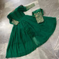 Stylish Embroidered Chiffon Maxi with Embroidered Trouser – One Size, Elegant Party Wear for Women. 