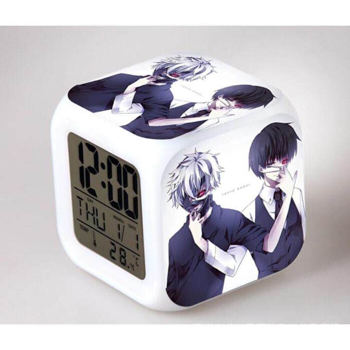 Anime Tokyo Ghoul Led Clocks Ken Kaneki Kirishima Touka Shuu Tsukiyama Uta Rize Kamishi Digital Alarm Clock Figure Toy Doll Gift