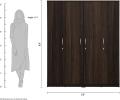 Revival 4-Door Wardrobe (Oak Finish). 